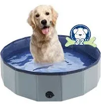 Eooqi Foldable Dog Bath Swimming Pool Plastic Kiddie Pool Professional Tub Collapsible Grooming Bathtub for Pets Kids Baby and Toddler