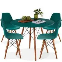 Best Choice Products 5-Piece Dining Set, Compact Mid-Century Modern Table &amp; Chai