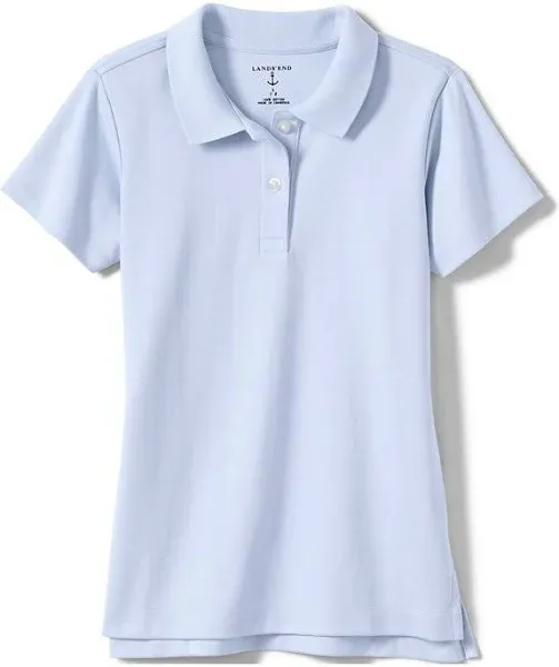 Lands' End School Uniform Girls Short Sleeve Feminine Fit Interlock Polo Shirt - Large - Maize