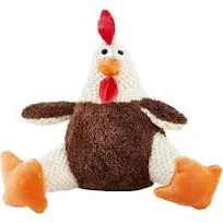 Godog Checkers Chew Guard Rooster Plush Dog Toy