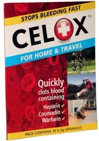 Celox Hemostatic Granules First Aid Temporary Traumatic Wound Treatment 10-Pack