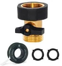 Morvat Heavy-Duty Brass and Rubber Garden Hose Connector Shut Off Valve MOR-RG-BCONNECTOR-1-A