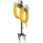 EVEAGE Water Hose Holder Freestanding Hose Stand Outdoor W/ Holder Stake Black