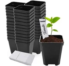 COMFecto 48 Pcs Plastic Nursery Pot