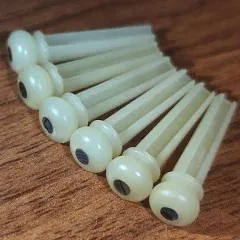 Unbleached Acoustic Guitar Bridge Pins,Made of Real Bones,Inlaid Abalone Dot,...