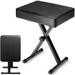 CAHAYA Keyboard Bench X-Style 3.5in Thick Padded Cushion Piano Bench Adjustable Height Keyboard Stool Chair Seat for Electronic Digital Keyboards Pianos CY0296