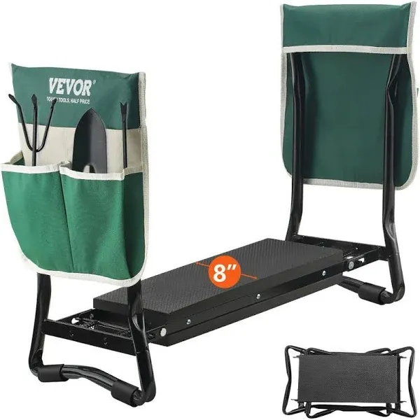 VEVOR Folding Garden Kneeler and Seat Heavy Duty, Widened 10" EVA Foam Pad, Portable Garden Stool with Tool Bags, Gardening Bench to Relieve Knee & Back Pain, Great Gifts for Seniors, Women, Parents