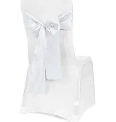 Obstal 50 PCS Satin Chair Sashes Bows for Wedding Reception- Universal Chair Cover Back Tie Supplies for Banquet, Party, Hotel Event Decorations