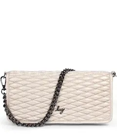 Lug Metallic Quilted Shoulder Bag w/ Chain Strap Strut Metallic Silver