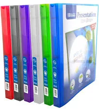 BAZIC 3 Ring Binder 1/2" Poly Presentation View Binders Organizer - Assorted Color, Round Ring, Hold 100 Sheets Paper, 6-Count