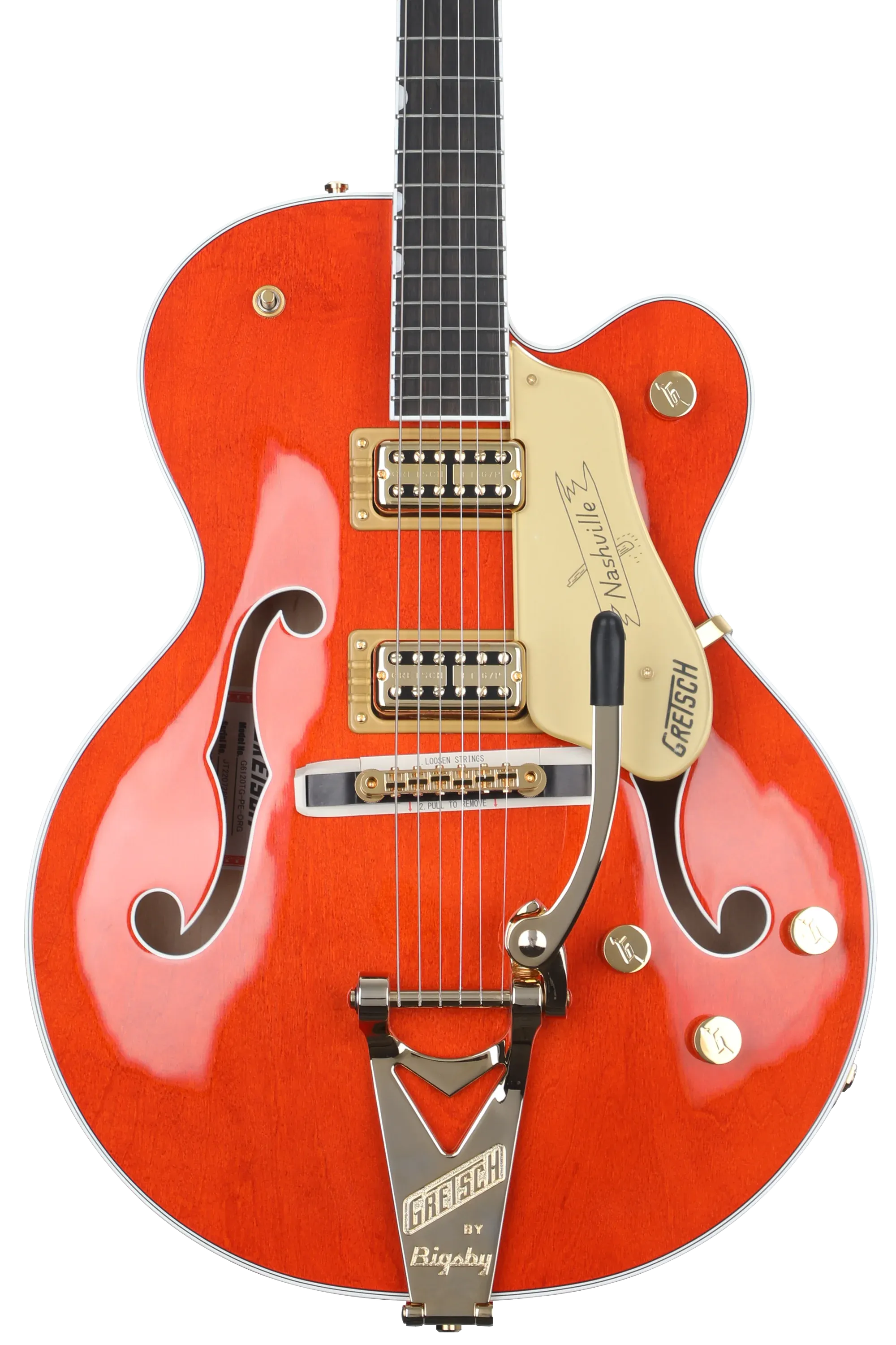 Gretsch G6120TG Players Edition Nashville Hollow Body Guitar, Orange Stain