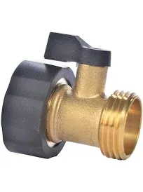 3/4" Brass Garden Hose Shut Off Valve,1-Way Restricted-Flow Water Shut-Off, Fits 3/4 Inch Hose Connector