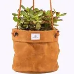 Waxed Canvas Handmade Hanging Planter for Standard 6&#034; Dijon Yellow