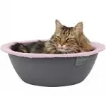 Hepper Cat Nest - Washable Cat Bed with Removable Fluffy Fleece Liner - Cozy Comfy Calming Cat Bed Round Shape - Cat Warming Bed