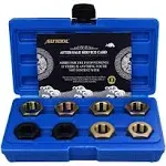 AUTOOL 8pcs Axle Spindle Threading Tool Set, Axle Thread Repair Kit with 8 Dies, Axle Nut Rethreader with M20 M22 M24 & UNF 13/16”3/4”x20UNF, Rethreading Tool Kit with Case