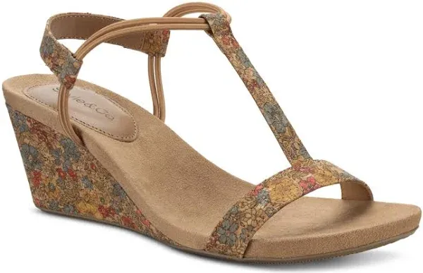 STYLE &amp; COMPANY Womens Beige Mulan Round Toe Wedge Slip On Slingback Sandal 8 M