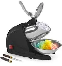 Snow Cone Machine 380W Shaved Ice Machine 3 Blades Ice Shaver 280Lbs/Hr Electric