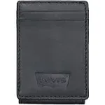 Levi's Men's RFID Slim Magnetic Front Pocket Wallet, Black, Leather