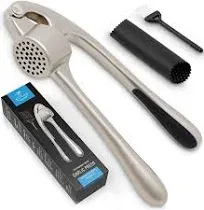 Zulay Kitchen Garlic Press and Peeler Set