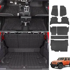 powoq Floor Mat Compatible with 2021-2024 Jeep Wrangler JL 4XE 4 Door Trunk M...