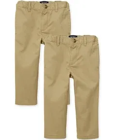 Baby And Toddler Boys Uniform Stretch Relaxed Chino Pants 2-Pack - Tan