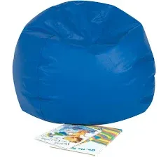 Children's Factory Go2 Round 26 Inch Bean Bag Classroom Furniture for Kids, Blue