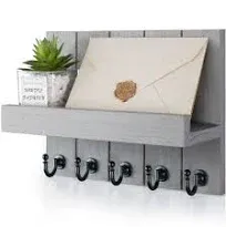 Rebee Vision Decorative Key and Mail Holder for Wall - Rustic Key Hooks with