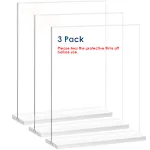 NEWNEWSHOW® 8.5x11 Acrylic Sign Holder 3 Pack Vertical Double-Sided Display (Optional 8.5x11 8.5x5.5 5x7 Horizontal and Vertical)