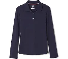 French Toast Girls' Uniform Long Sleeve Polo with Picot Collar (Standard & Plus)