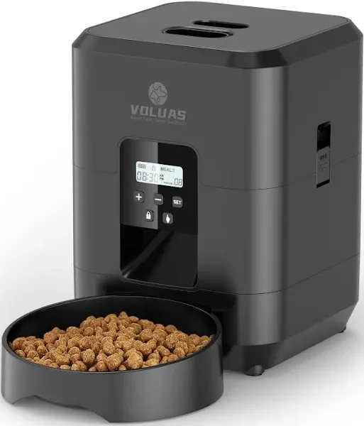 VOLUAS Automatic Cat Feeder - Automatic Pet Feeders for Cats and Dogs, Cat Food Dispenser for Dry Food, Timed Cat Feeders with Memory Function, 2L Auto Cat Feeder