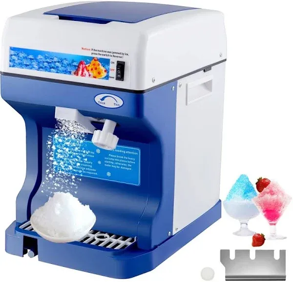 VEVOR 110V Electric Shaved Ice Machine 250W Snow Cone Maker Tabletop w/Adjustable Ice Texture