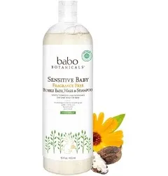 Sensitive Baby Fragrance Free Bubble Bath  15 Oz By Babo Botanicals