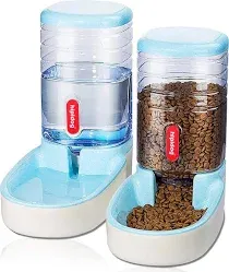 Automatic Pet Feeder Small&amp;Medium Pets Automatic Food Feeder and Waterer Set ...