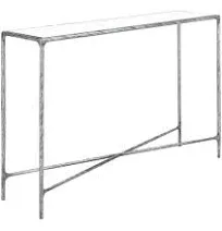 SAFAVIEH Console Table 12 in.L x 30 in H Metal Frame Material Rectangle Silver