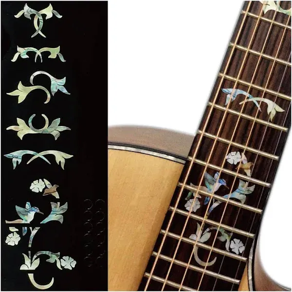 Winding Vine & Bird Cindy Fret Markers for Guitars