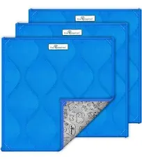 Paw Inspired Guinea Pig Cage Liner Pads | Washable Fleece Bedding, Waterproof Bottom | Super Absorbent Pee Pad or Pet Bed Mat for Guinea Pigs, Ferrets, Rabbits, Hamsters, Small Animals (12"x12", Blue)