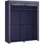 SONGMICS Portable Closet Wardrobe 55.1 x 16.9 x 68.5 Inches Dark Blue