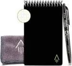 Rocketbook Mini Notepad, Black Cover, Dot Grid Rule, 3.5 x 5.5, Black/White, 24 Sheets