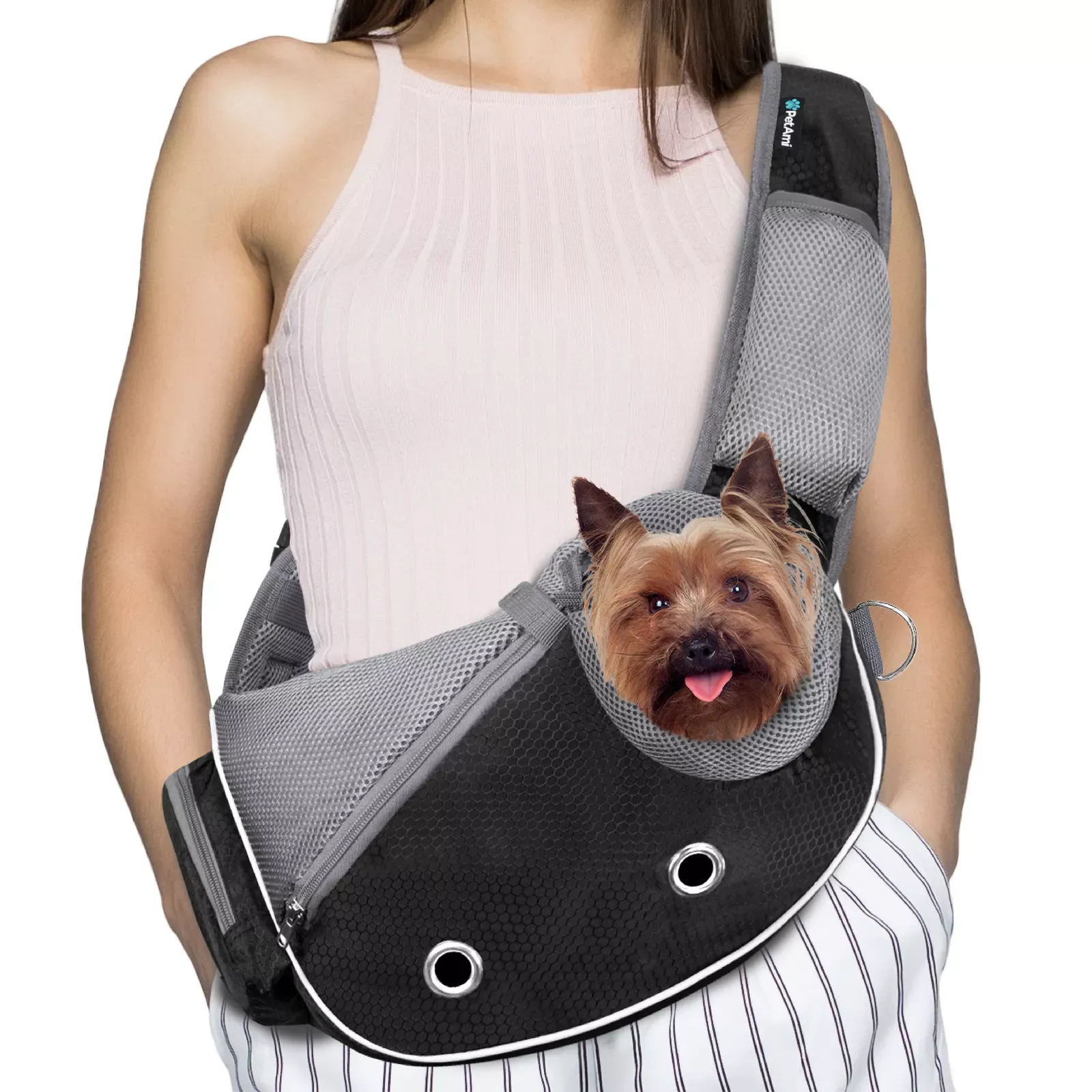 Pet Dog Sling Carrier Bag Mesh Puppy Carry Pack Shoulder Backpack Travel Tote M