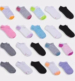 Hanes Girls' Super No Show Socks