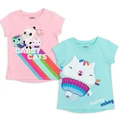 Dreamworks Gabby's Dollhouse Girls 2 Pack T-Shirts to