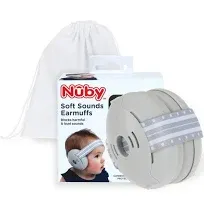 Nuby Soft Sounds - Adjustable Baby Earmuffs for Protection Against Loud Noises