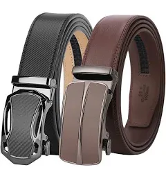 Lavemi Men's Real Leather Ratchet Dress Casual Belt, Cut to Exact Fit,Elegant Gift Box