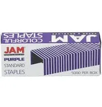 JAM Paper 1/4-in Leg x 1/2-in Medium Crown Purple Collated Standard Staples (5000-Per Box)