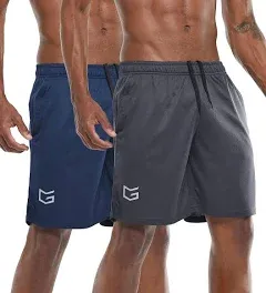 G Gradual Men's 7" Workout Running Shorts Quick Dry Lightweight Gym Shorts with Zip Pockets