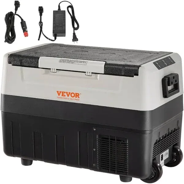 VEVOR 58 QT. 12V Car Refrigerator Car Fridge Dual Zone Portable Freezer