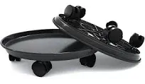 Plant Caddy with Wheels 15.5 Inch - 2 Pack Plant Caddy on Wheels Heavy Duty,Plant Dolly Plant Tray with Wheels Planter Caddies Indoor/Outdoor, Black