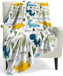 Dinosaur Blanket 300 GSM Soft Fleece Kids Blanket 50&#034;x40&#034;