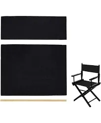 Director Chair Replacement Canvas Fabric Seat Cover B: Black 21.25&#039;&#039;l*16.14<wbr/>&#039;&#039;w