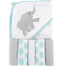 Luvable Friends Baby Hooded Towel with Washcloths (Ikat Elephant)